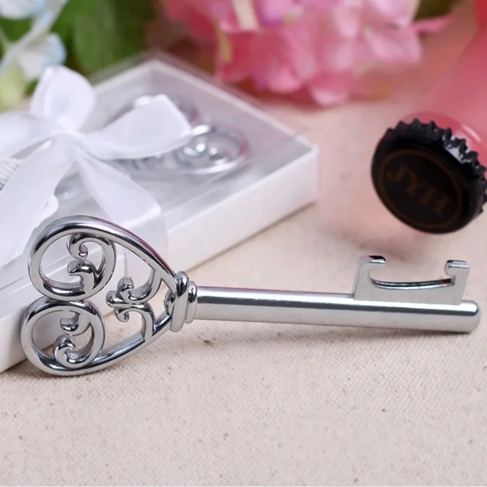 20 Wedding Favors New in Gift Box, Victorian-Style, Chrome Plated Bottle Opener